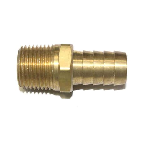 Brass Hose Barb Fitting, Connector, 5/8 Inch Barb X 1/2 Inch NPT Male End